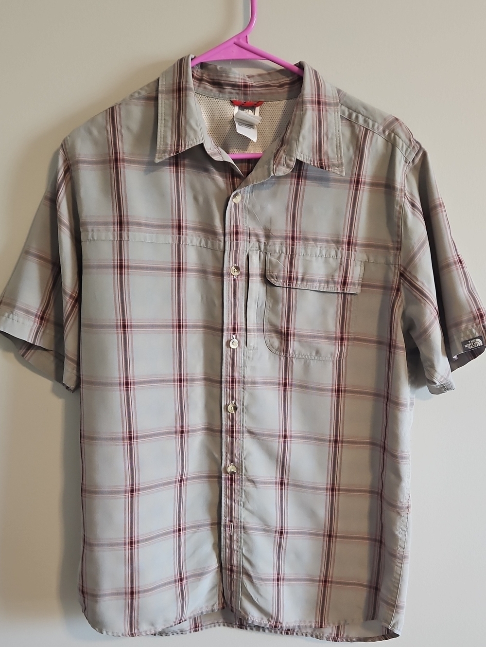 The North Face Mens Short-Sleeve Plaid Button-Up Shirt Sz M
